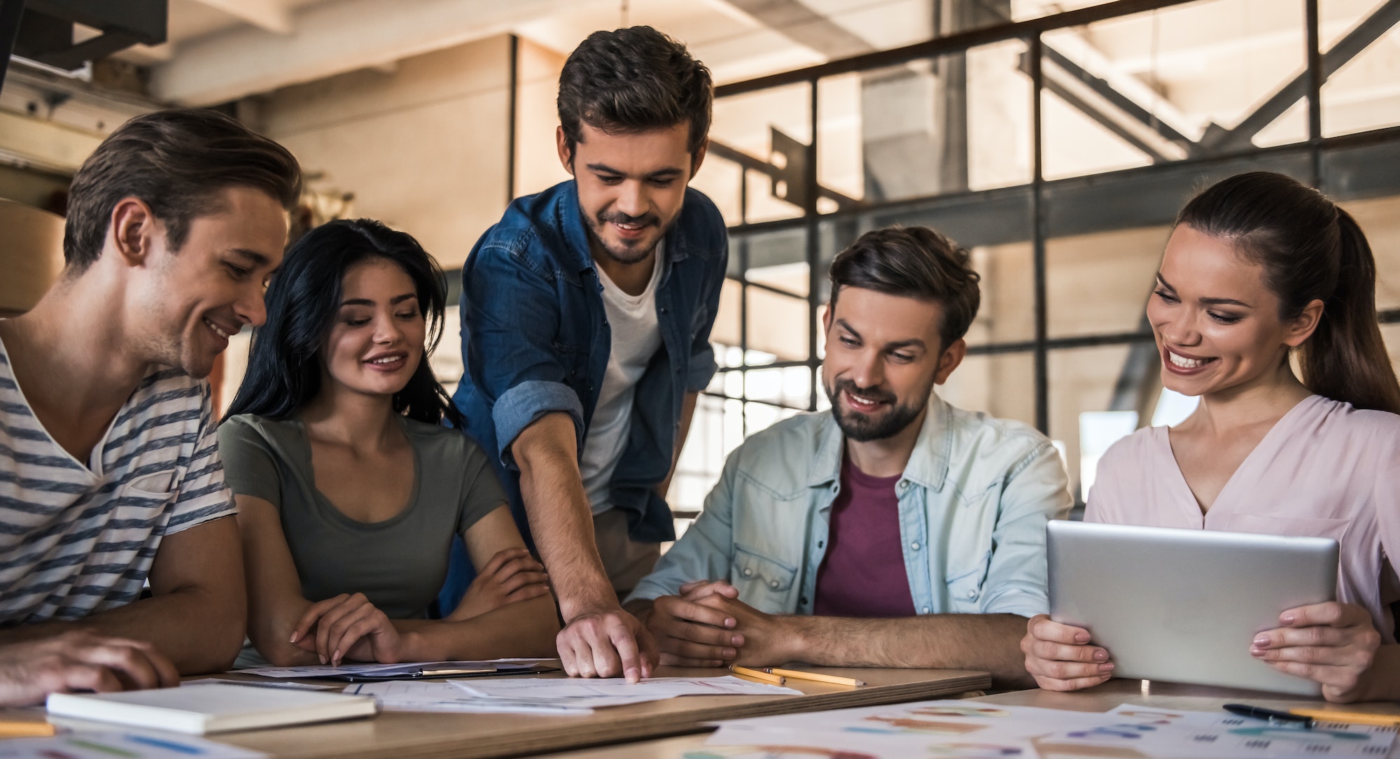 Young business team working